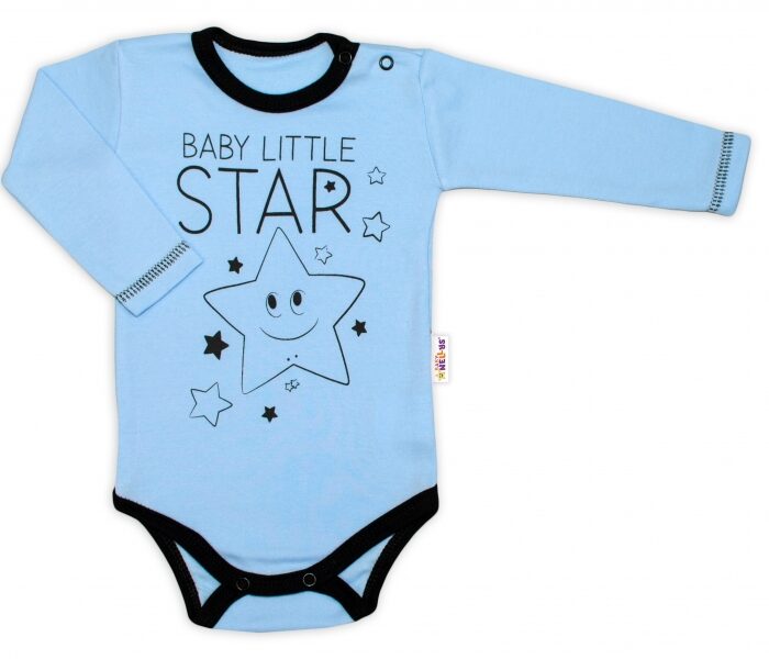 107379 181530 Baby Nellys Body Dlhy Rukav Modre Baby Little Star Vel 80