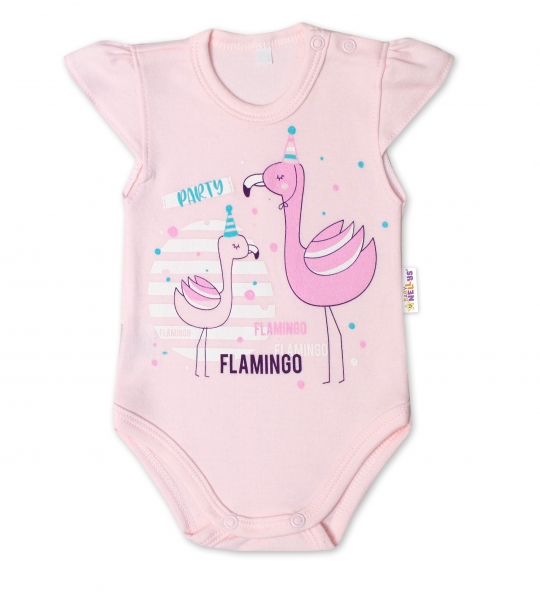 124988 216362 Baby Nellys Bavlnene Dojcenske Body Kr Rukav Flamingo Sv Ruzove