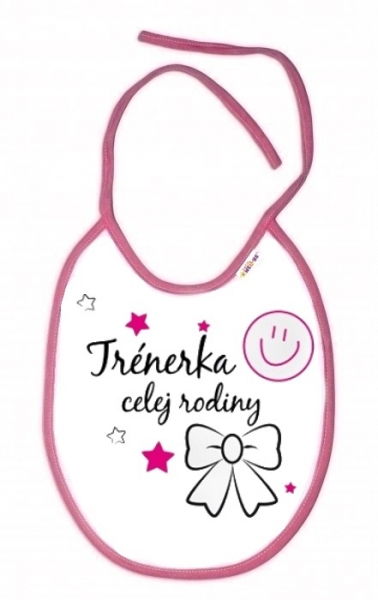 140785 256141 Nepremokavy Podbradnik Baby Nellys Trenerka Celej Rodiny 24 X 27 Cm Ruzovy