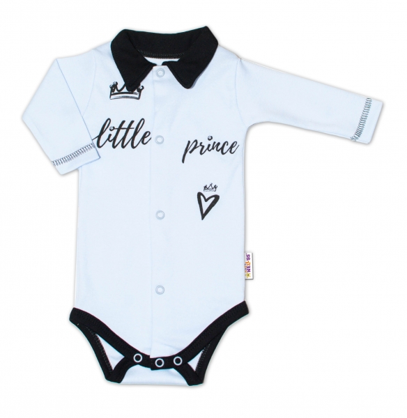 108140 182845 Baby Nellys Body Dlhy Rukav S Golierikom Modre Little Prince